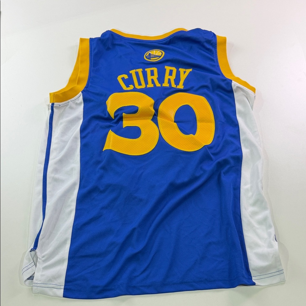 Adidas Blue and Yellow Warriors Jersey#30 Curry Rough condition